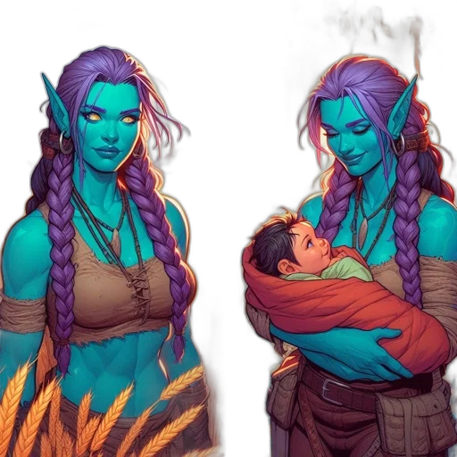 concept art, fantasy art, comic book art, pixel art, blue, colorful, neon, dark transparent PNG cut-out