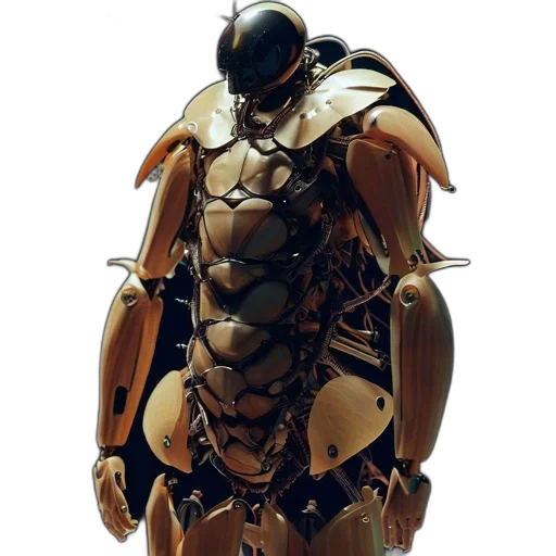 robot, mask, weapon, creature, concept art, 3d render, cyberpunk, fantasy art transparent PNG cut-out