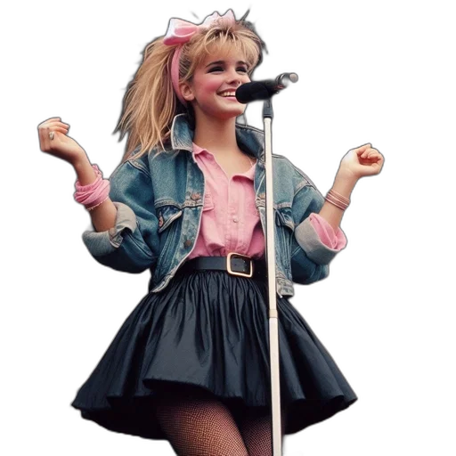 jacket, dress, vaporwave, young, woman, wearing, denim, pink transparent PNG cut-out