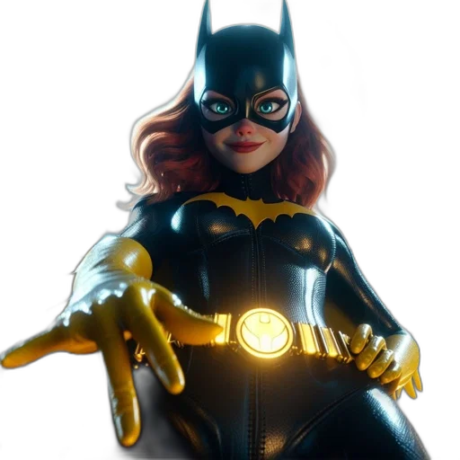 jewelry, comic book art, concept art, 3d render, cartoon, batgirl, comics, character transparent PNG cut-out