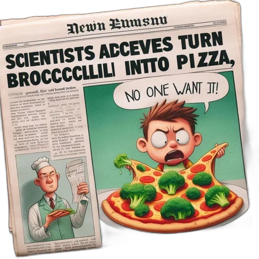 food, concept art, comic book art, cartoon, fire, amusing, newspaper, frontpage transparent PNG cut-out