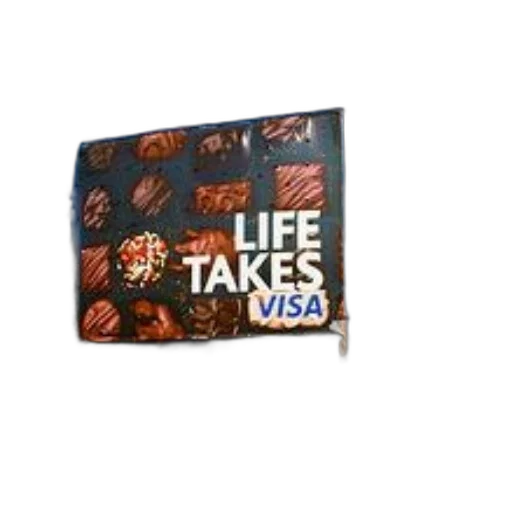 food, large, billboard, advertises, visa, slogan, life, takes transparent PNG cut-out