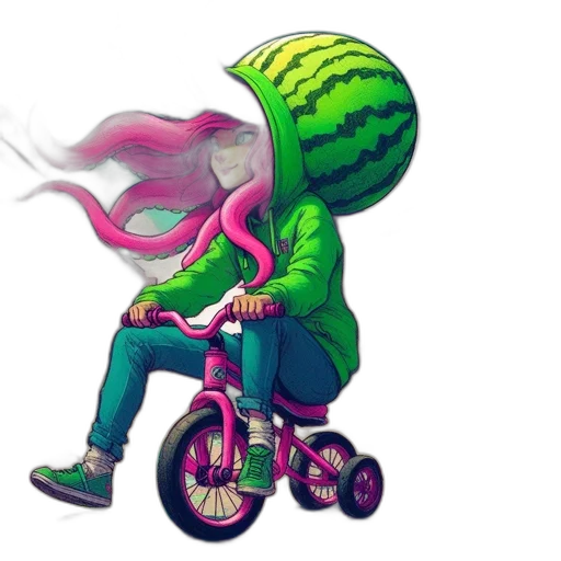 jacket, creature, concept art, pixel art, fantasy art, vaporwave, green, neon transparent PNG cut-out