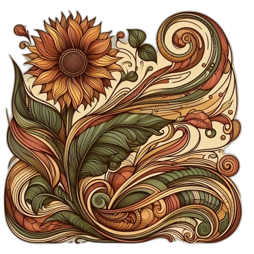 flower, crown, jewelry, watercolor, fantasy art, photorealistic, concept art, earth tones transparent PNG cut-out