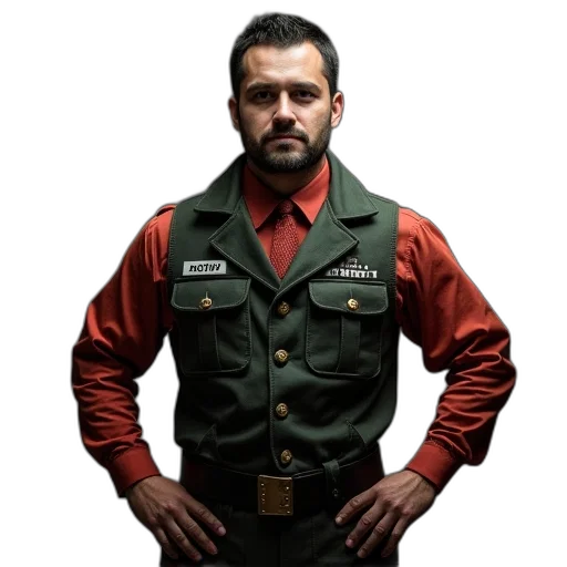 jacket, staff, animal, red transparent PNG cut-out