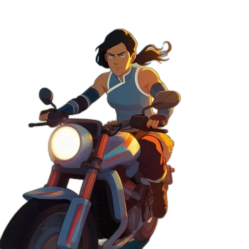 concept art, comic book art, cartoon, pixel art, blue, animated, female, rides transparent PNG cut-out