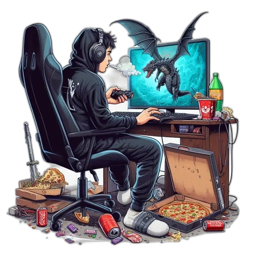 dragon, creature, concept art, cyberpunk, pixel art, fantasy art, blue, dark transparent PNG cut-out