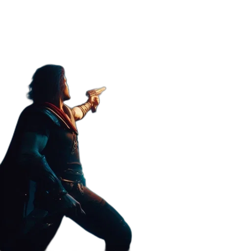 weapon, sword, jacket, staff, concept art, comic book art, outer space, fire transparent PNG cut-out