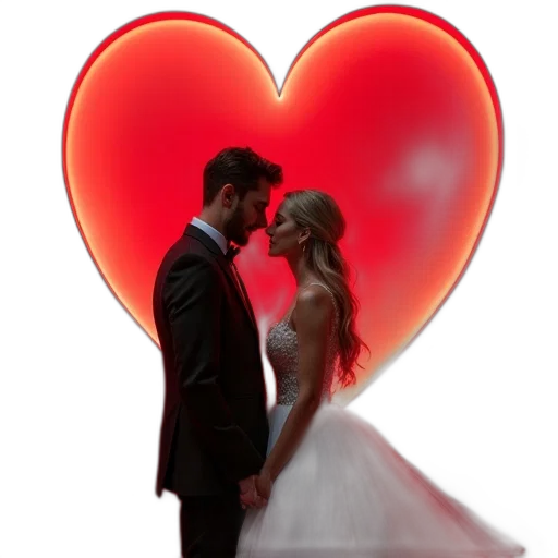 dress, jewelry, photorealistic, 3d render, concept art, neon lights, red, bride transparent PNG cut-out