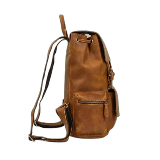 jacket, earth tones, stylish, brown, leather, backpack, front, pocket transparent PNG cut-out