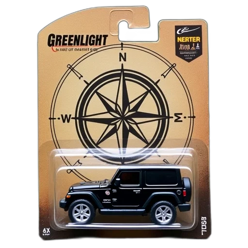 concept art, black, jeep, wrangler, displayed, toy, car, packaging transparent PNG cut-out