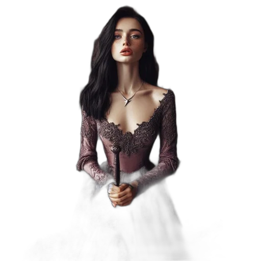 dress, jewelry, fantasy art, photorealistic, concept art, pixel art, dark, earth tones transparent PNG cut-out