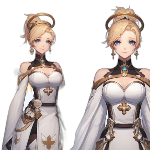 crown, dress, staff, concept art, fantasy art, anime, pixel art, monochrome transparent PNG cut-out