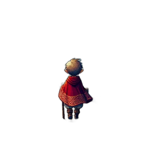 robot, jacket, dress, staff, pixel art, concept art, watercolor, 3d render transparent PNG cut-out