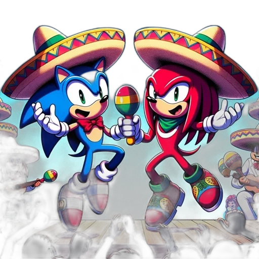 concept art, pixel art, 3d render, comic book art, sonic, hedgehog, knuckles, echidna transparent PNG cut-out