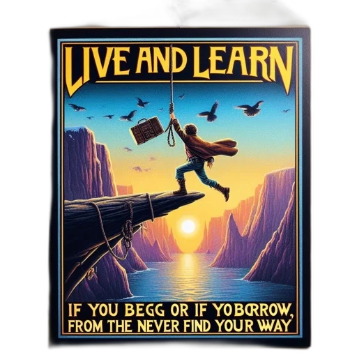 person, hangs, cliff, swinging, suitcase, towards, chasm, phrases transparent PNG cut-out