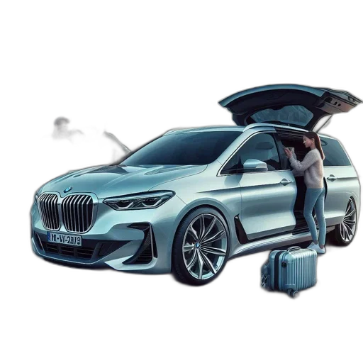 car, robot, concept art, 3d render, photorealistic, futuristic, building, bmw transparent PNG cut-out
