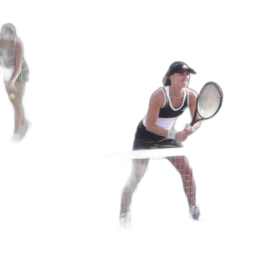 3d render, concept art, photorealistic, monochrome, two, women, playing, tennis transparent PNG cut-out