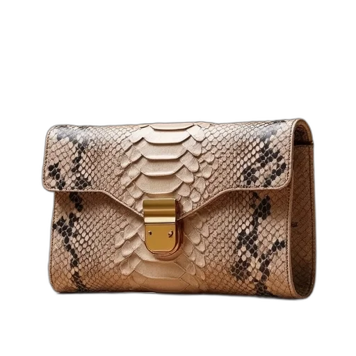 nude, python, leather, clutch transparent PNG cut-out