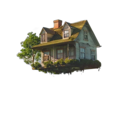 building, tree, furniture, crown, 3d render, concept art, photorealistic, pixel art transparent PNG cut-out