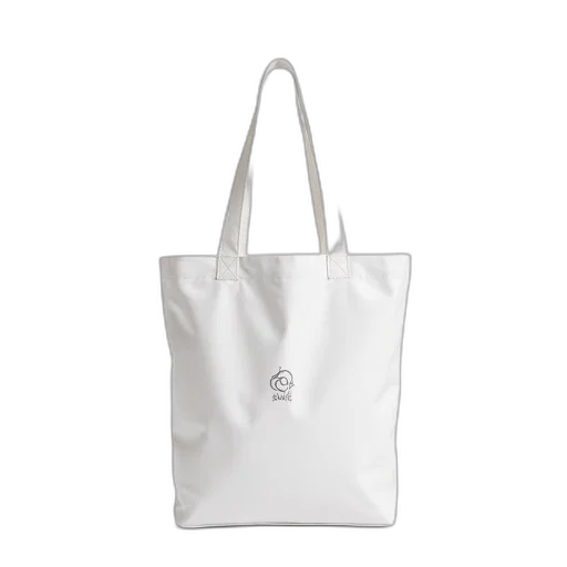 plain, white, tote, bag, simple, design, small, logo transparent PNG cut-out