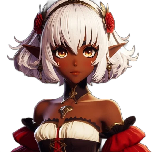 crown, staff, face, dress, anime, fantasy art, pixel art, concept art transparent PNG cut-out