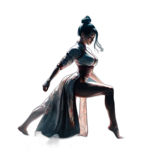 dress, staff, robot, sword, concept art, watercolor, fantasy art, anime transparent PNG cut-out