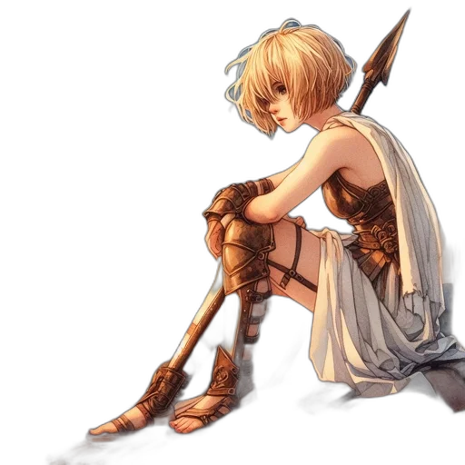 weapon, sword, dress, concept art, fantasy art, pixel art, anime, golden transparent PNG cut-out