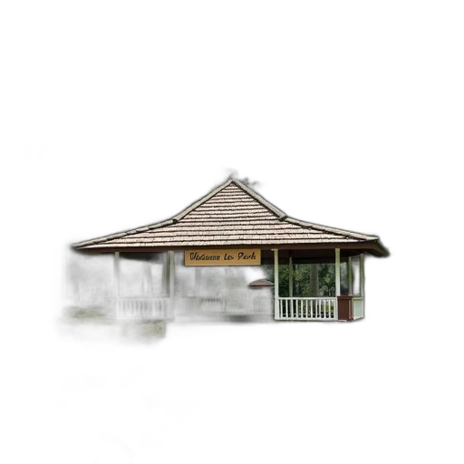 umbrella, building, furniture, staff, 3d render, photorealistic, concept art, pixel art transparent PNG cut-out
