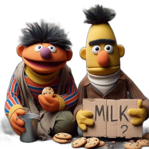 food, concept art, 3d render, ernie, bert, popular, sesame, street transparent PNG cut-out