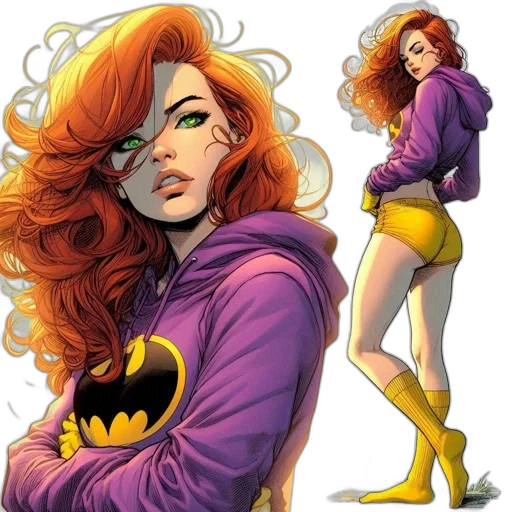 comic book art, concept art, cartoon, image, depicts, female, character, wearing transparent PNG cut-out