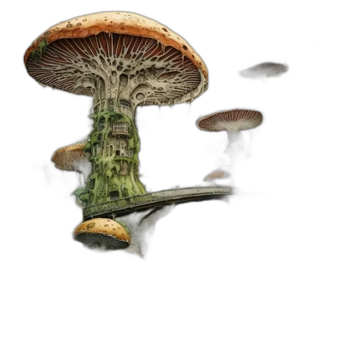 food, tree, umbrella, creature, concept art, 3d render, pixel art, photorealistic transparent PNG cut-out