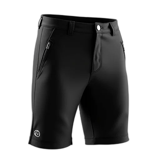 pair, black, athletic, shorts, zipper, fly, button, top transparent PNG cut-out