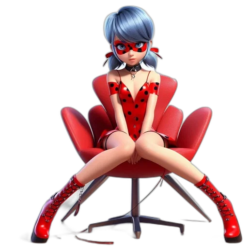 furniture, dress, robot, concept art, 3d render, cartoon, anime, red transparent PNG cut-out