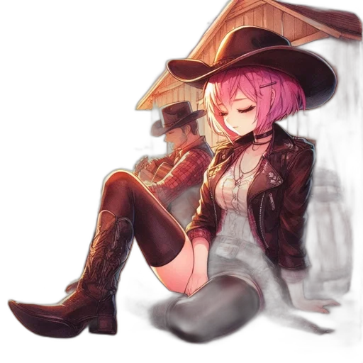 hat, weapon, staff, jacket, watercolor, fantasy art, concept art, pixel art transparent PNG cut-out