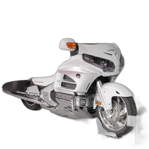 3d render, photorealistic, sleek, white, motorcycle, black, accents, displayed transparent PNG cut-out