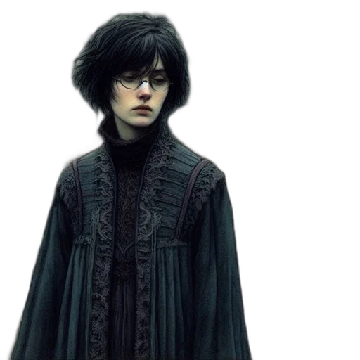jacket, face, dress, hair, concept art, fantasy art, photorealistic, comic book art transparent PNG cut-out