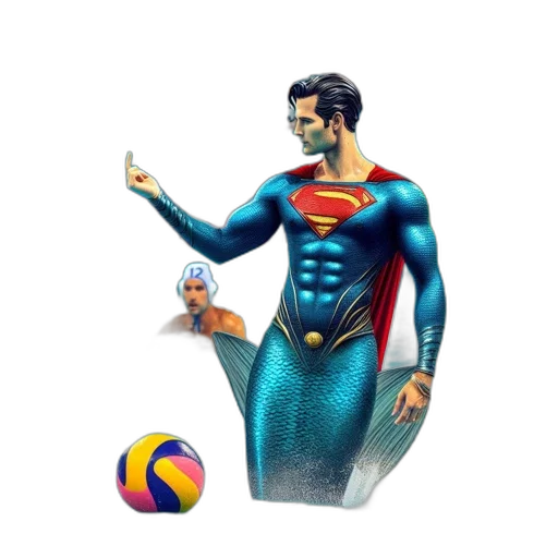 concept art, comic book art, 3d render, pixel art, superman, his, iconic, blue transparent PNG cut-out