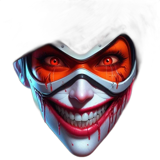 mask, face, concept art, comic book art, fantasy art, photorealistic, intense, figure transparent PNG cut-out