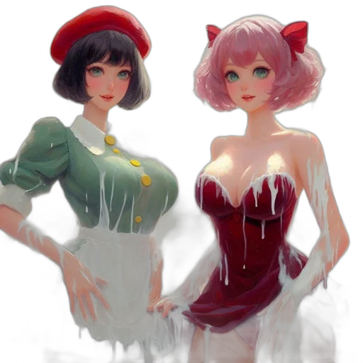 dress, concept art, fantasy art, 3d render, oil painting, neon lights, snow, red transparent PNG cut-out