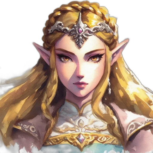 crown, face, staff, fantasy art, concept art, pixel art, watercolor, golden transparent PNG cut-out