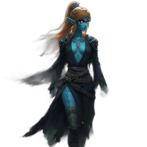 mask, staff, concept art, fantasy art, comic book art, pixel art, blue, dark transparent PNG cut-out