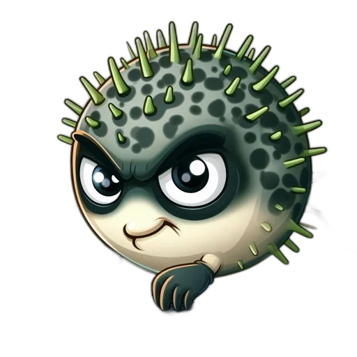 creature, animal, concept art, 3d render, anthropomorphic, pufferfish, uses, computer transparent PNG cut-out