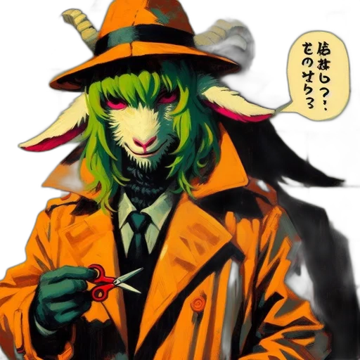 jacket, hat, staff, mask, concept art, anime, fantasy art, comic book art transparent PNG cut-out