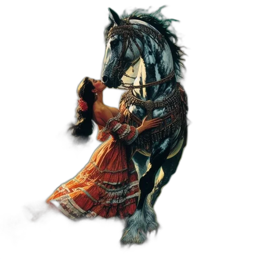 dress, animal, hair, dragon, concept art, fantasy art, watercolor, woman transparent PNG cut-out