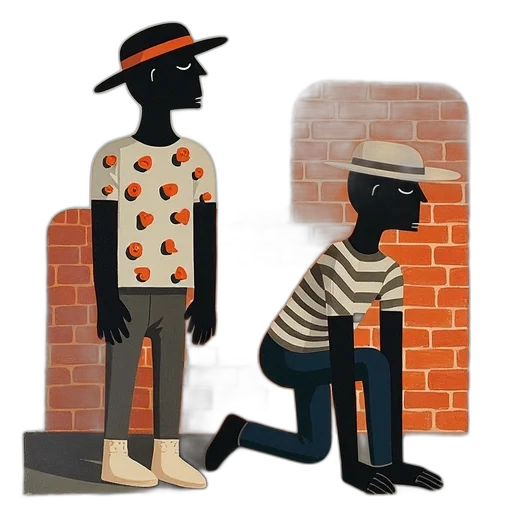 hat, jacket, mask, concept art, cartoon, 3d render, city street, monochrome transparent PNG cut-out