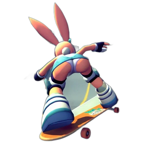 robot, weapon, concept art, 3d render, pixel art, vaporwave, anthropomorphic, rabbit transparent PNG cut-out