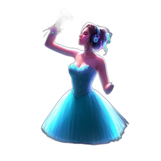 dress, crown, staff, jewelry, concept art, fantasy art, 3d render, pixel art transparent PNG cut-out