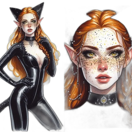 fantasy art, concept art, comic book art, watercolor, golden, dark, two, images transparent PNG cut-out