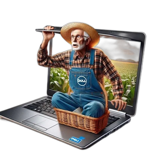 robot, food, 3d render, image, portrays, man, seemingly, farmer transparent PNG cut-out